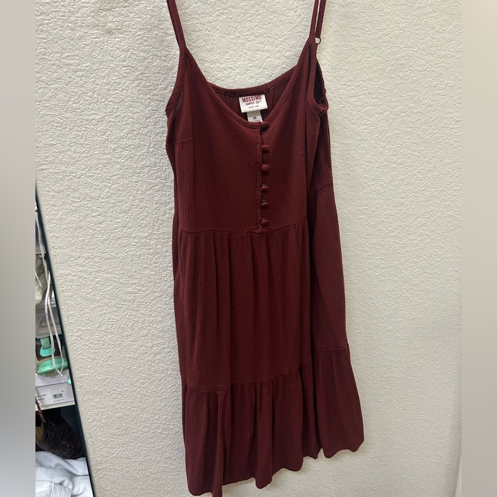 Maroon babydoll dress Y2K Backyard BBQ - Picture 3 of 4